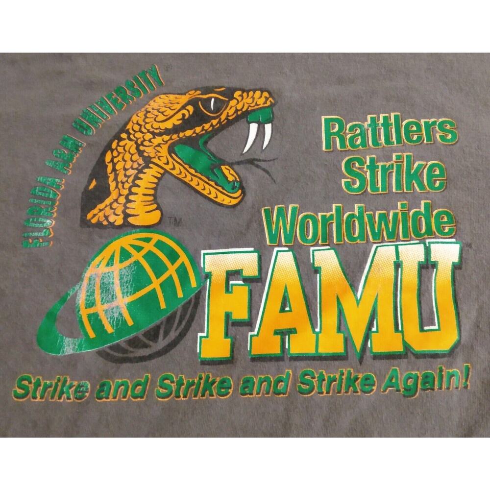 FAMU Rattlers Strike Would Wide Vintage T-shirt XL Florida A&M University